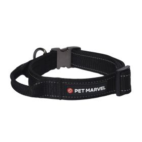 PET MARVELHigh Performance Tactical Dog Collar 1.25 In Wide With Handle (Option: Black-Medium)
